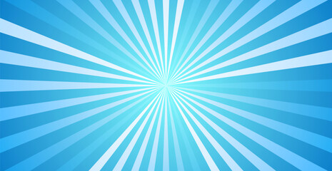 Blue Sunburst Pattern Background. Rays. Radial. Abstract Summer Banner. Vector Illustration. Celebration Wallpaper. Digital