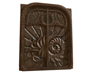 Vintage iron door isolated on white