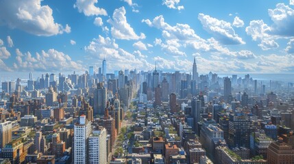 Fototapeta premium New York City Skyline on a Sunny Day