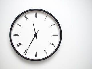 Clock Showing 23.35/11.35 with Roman Numerals – Simple Round Clock for Concepts of Time...