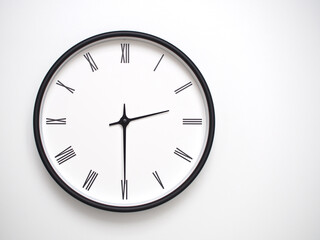 Clock Showing 14.30/02.30 with Roman Numerals – Simple Round Clock for Concepts of Time Management and Scheduling.