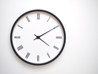 Clock Showing 16.10/04.10 with Roman Numerals &ndash; Simple Round Clock for Concepts of Time Management and Scheduling.