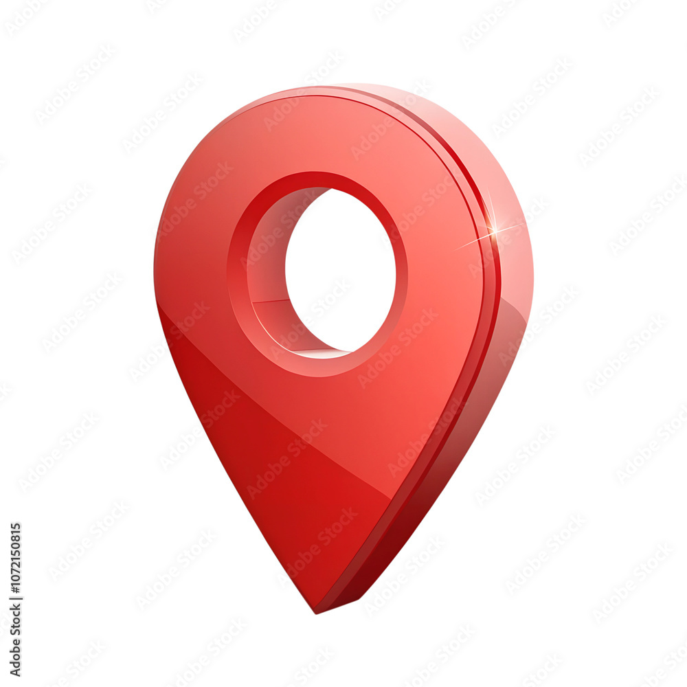 Poster red map pointer isolated on a transparent background,position marker, navigation,red location icon 3