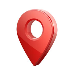 Red map pointer isolated on a transparent background,position marker, navigation,Red location icon 3d style,GPS,3D rendering,red location icon,PNG Red location pointer icon,Red Location Pin,Ai