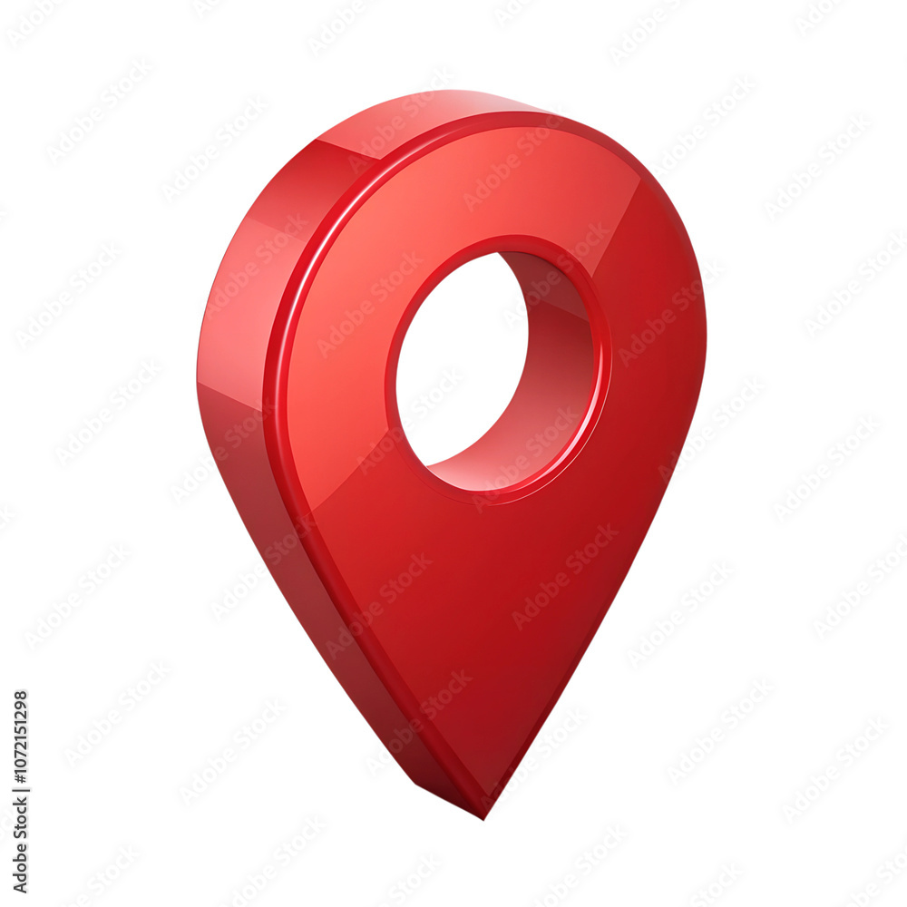 Poster red map pointer isolated on a transparent background,position marker, navigation,red location icon 3