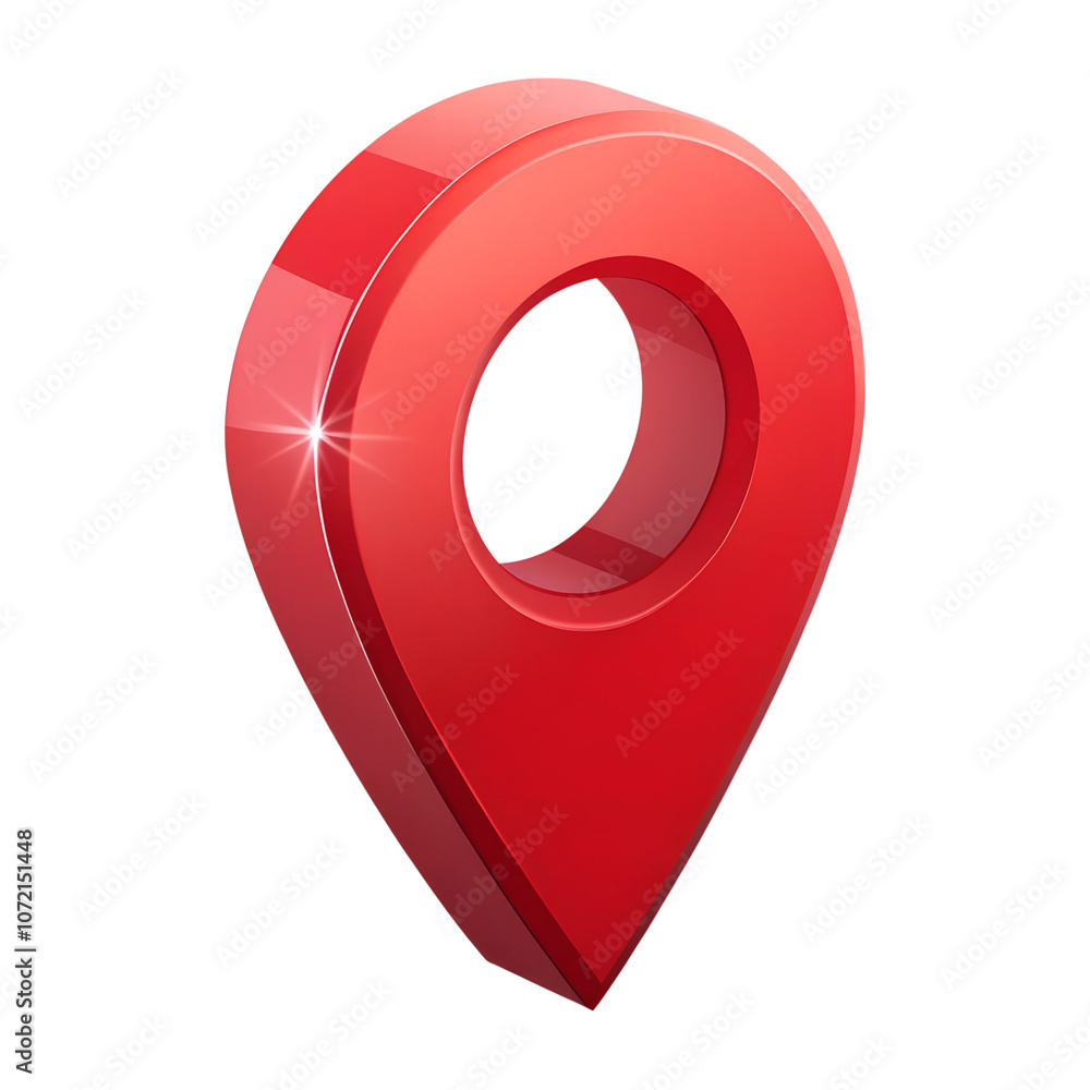 Poster red map pointer isolated on a transparent background,position marker, navigation,red location icon 3