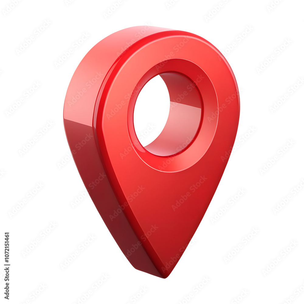 Poster red map pointer isolated on a transparent background,position marker, navigation,red location icon 3