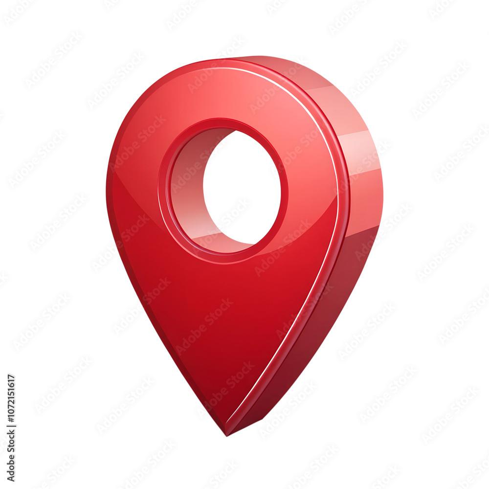Poster red map pointer isolated on a transparent background,position marker, navigation,red location icon 3