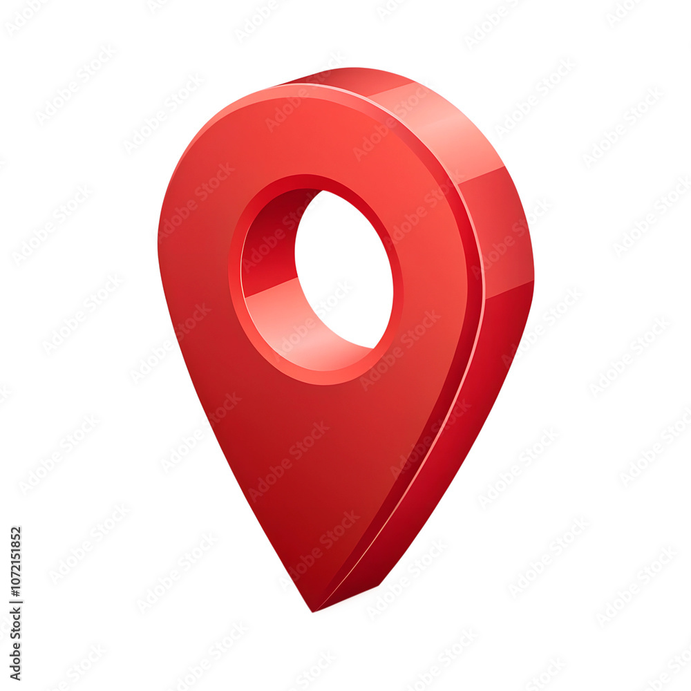 Poster red map pointer isolated on a transparent background,position marker, navigation,red location icon 3