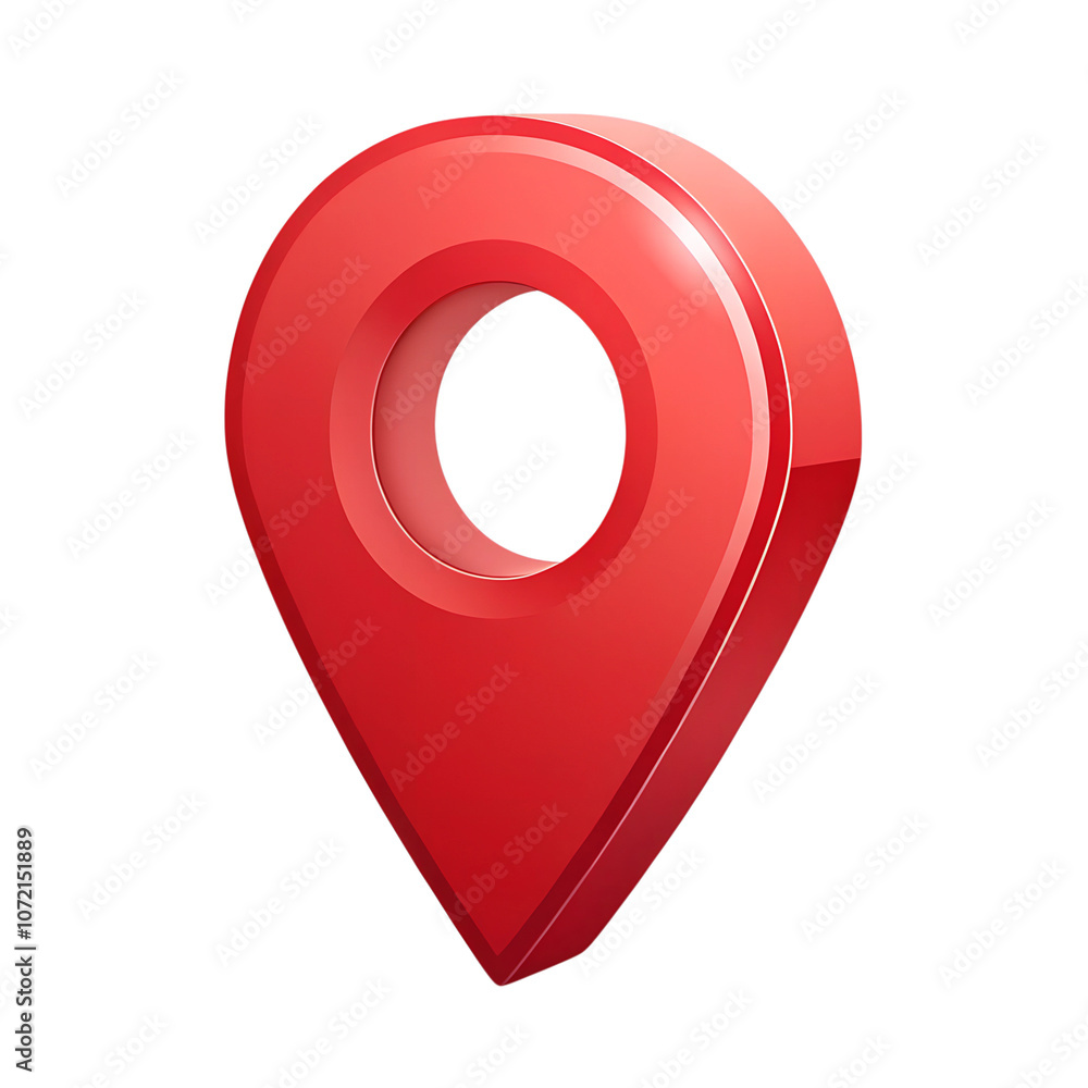 Poster red map pointer isolated on a transparent background,position marker, navigation,red location icon 3
