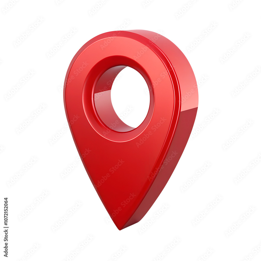 Poster red map pointer isolated on a transparent background,position marker, navigation,red location icon 3