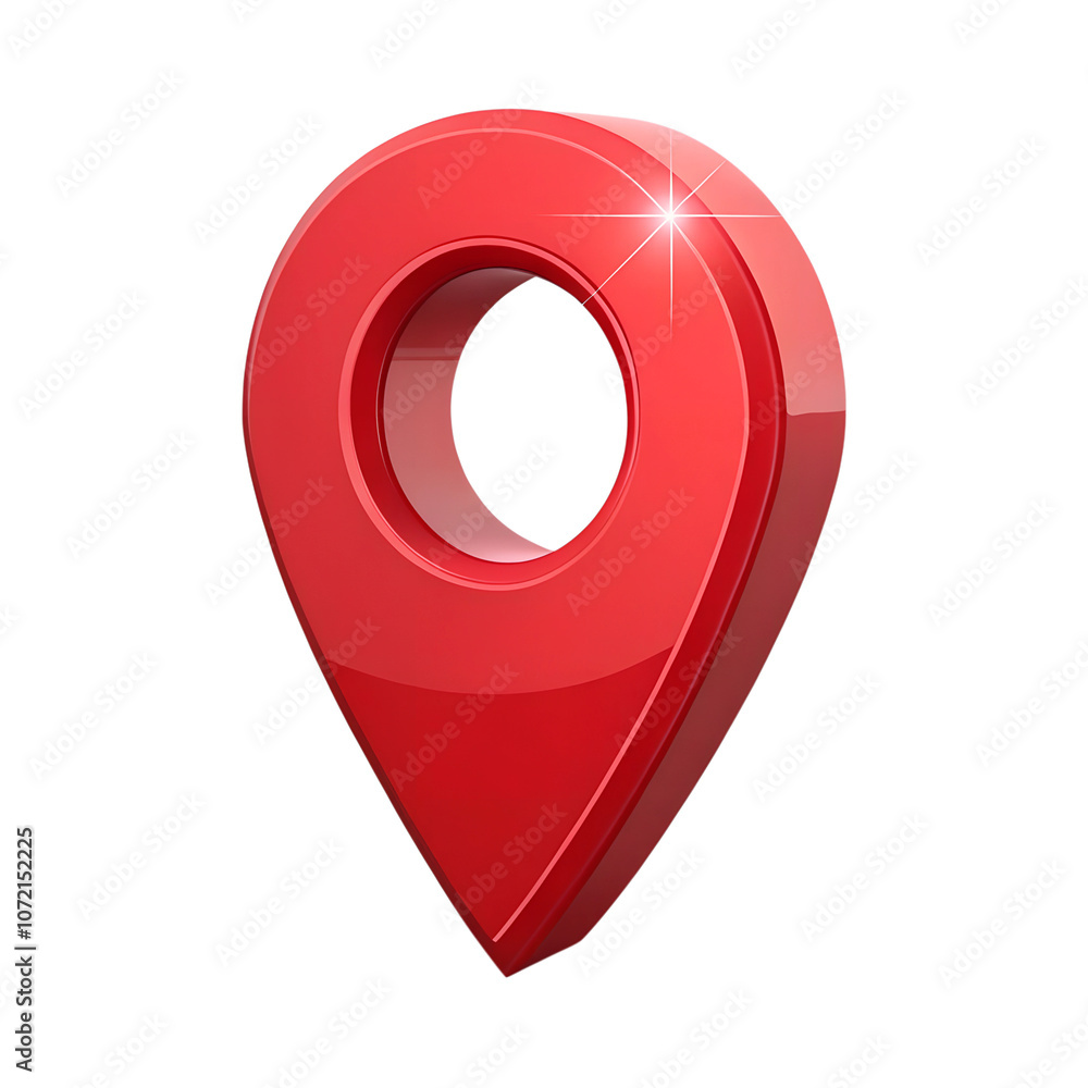 Poster red map pointer isolated on a transparent background,position marker, navigation,red location icon 3