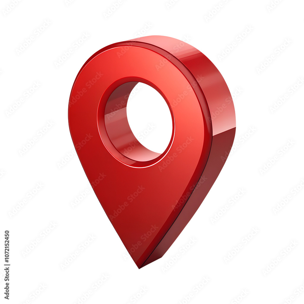 Poster red map pointer isolated on a transparent background,position marker, navigation,red location icon 3