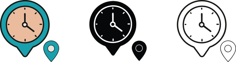 Clock Face Time Pinpoint Smiling Emoticon