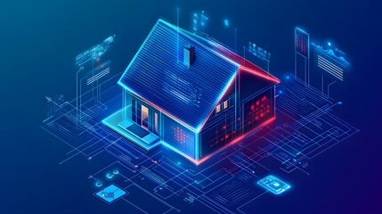 Futuristic Smart Home Digital Blueprint