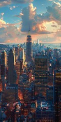 Obraz premium New York City Skyline at Sunset