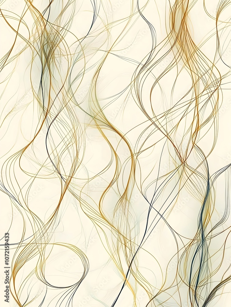 Poster abstract flowing lines in warm tones create a serene and elegant backdrop, featuring intertwining st