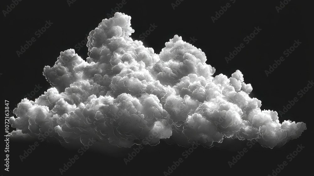 Poster create stunning gray and white ash plume with intricate shading techniques for visual impact