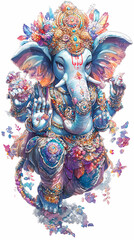 Fototapeta premium Divine Beast-Human Hybrid God in Anime Manga Fantasy Art