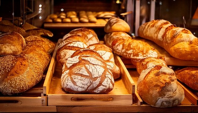 assortment of baked bread
