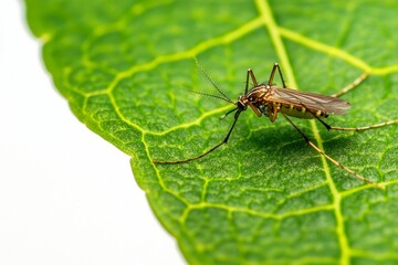 Macro Shot of Insect on Green Leaf