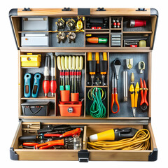A beautifully organized tool chest featuring labeled compartments for easy access.