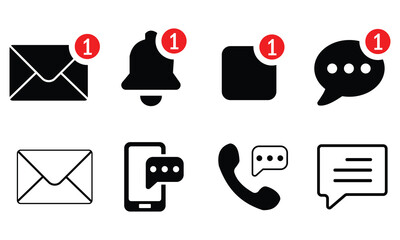 Push Notification Symbol for Messages and New Alerts on Devices.