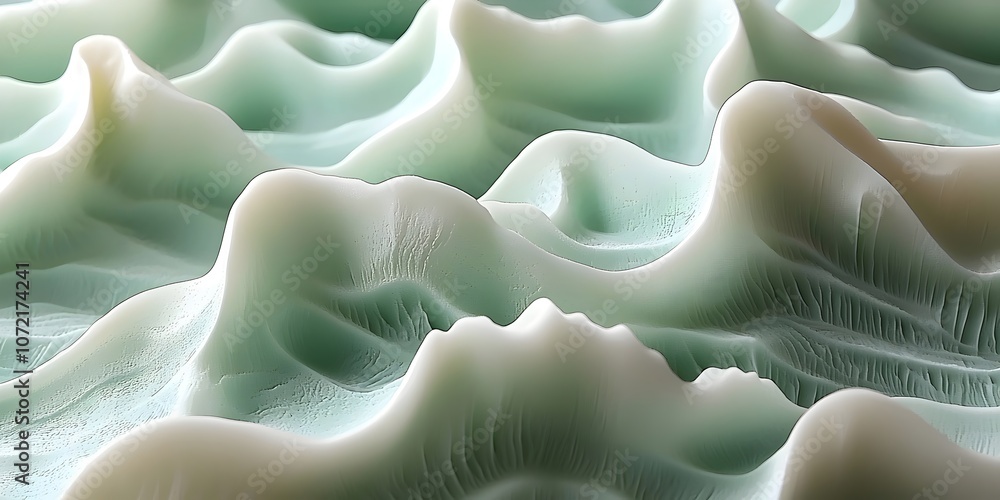 Poster an abstract close-up of undulating waves in soft pastel hues, creating a tranquil and fluid aestheti