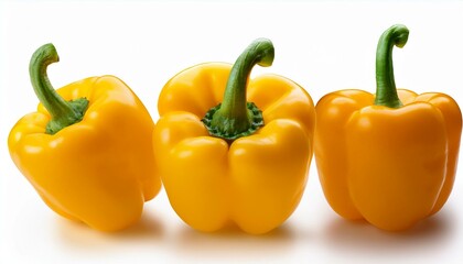 yellow peppers on isolate White background, PNG