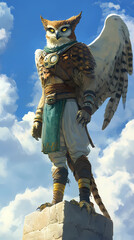 Fototapeta premium Anime Manga Ancient Hybrid God: Half Human, Half Creature
