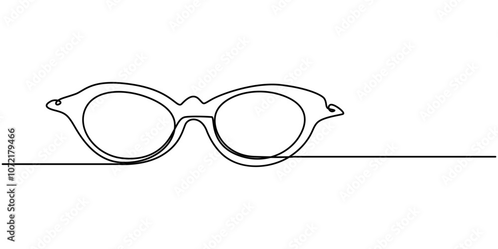 Poster glasses icon line continuous drawing vector. one line glasses vector background. eyeglasses icon. co