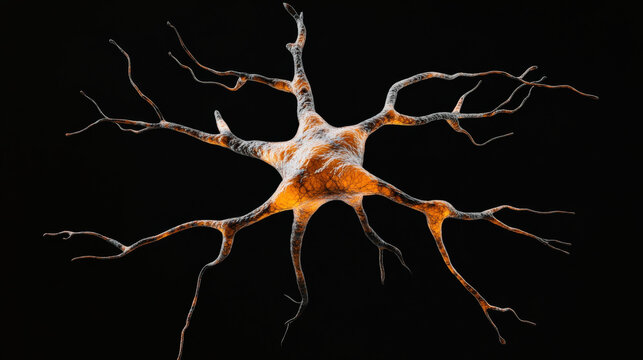 Neurons exhibit intricate branching structures with axons and synapses, showcasing their vital role in communication within nervous system