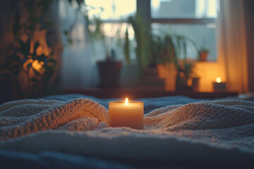 A comforting environment with soft music, blanket, and a supportive friend.
