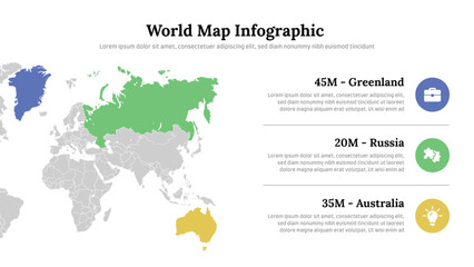 World map infographic presentation layout fully editable.