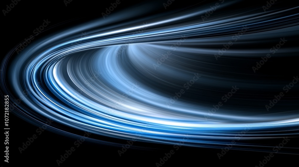 Poster Dynamic interplay of blue and white swirls against a dark backdrop, creating an abstract visual vortex.