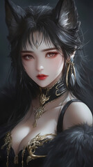 Fototapeta premium Mythical Anime Manga God with Animal-Human Hybrid Form