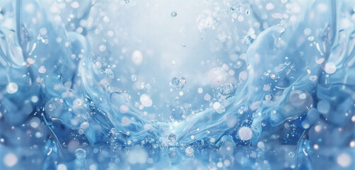 Fototapeta premium Snowflake watercolor patterns with cool tones and artistic frozen details