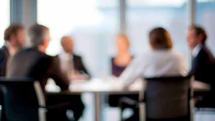 Corporate Roundtable Blur - Soft blur of a corporate roundtable discussion with industry leaders.
