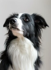 A Border Collie staring off into space