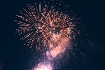 fireworks in the night sky