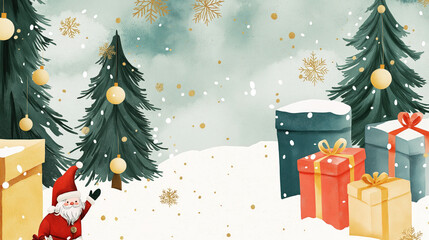 Christmas background, Christmas elements, vector art flat illustration, perfect Christmas card background, ultra-high resolution
