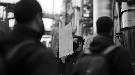 Workers gathered outside the plant, raising signs and voicing demands, highlighting the importance of labor rights and collective action in advocating for workplace improvements.