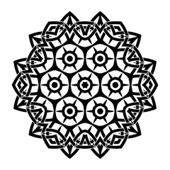 Vector round ornament. Decorative vintage ethnic pattern for tattoo or logo. Celtic knots frame. Scandinavian traditional ornament.