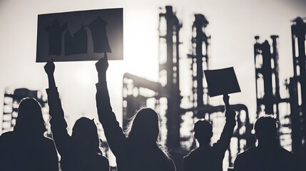 Workers gathered outside the plant, raising signs and voicing demands, highlighting the importance of labor rights and collective action in advocating for workplace improvements.
