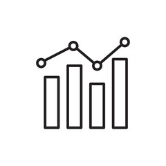 Analytic icon black and white vector outline sign