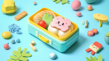 Lunch box for kids, healthy food, 