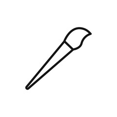 Brush icon black and white vector outline sign