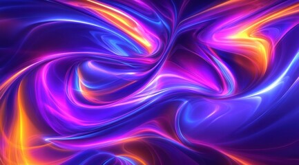 Fototapeta premium Abstract neon textures resembling flowing energy