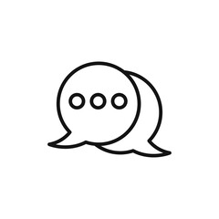 Chat icon black and white vector outline sign