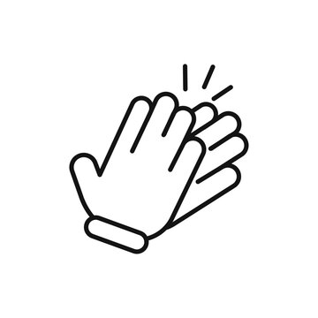 recommend clip art: Clap icon black and white vector outline sign